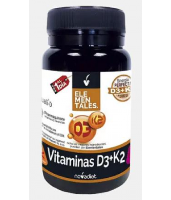Vitamina D3 + K2 - 60 Cápsulas - Elementares